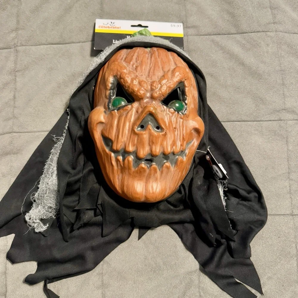 Halloween Clown Mask Lot 4‎ & Pumpkin LED Light Up Mask Costume Prop Mixed Set